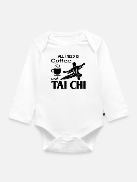 Tai Chi - Baby Bio-Langarm-Body - Weiß