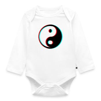 Yin Yang 3d Effect Filter tik tok peace - Organic Longsleeve Baby Bodysuit - white - Front
