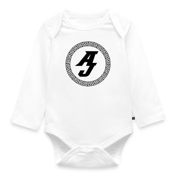 A & J Logo - Baby Bio-Langarm-Body - Weiß - Vorne