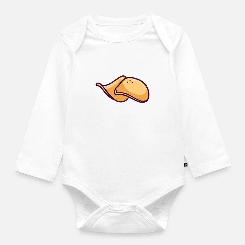 chips - Baby Bio-Langarm-Body - Weiß
