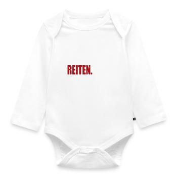 Reiten - Pferd - Baby Bio-Langarm-Body - Weiß - Vorne