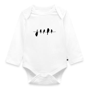 Black Design Stay Weird - Baby Bio-Langarm-Body - Weiß - Vorne
