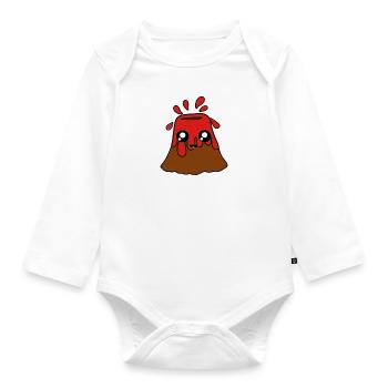 Süßer Vulkan - Baby Bio-Langarm-Body - Weiß - Vorne