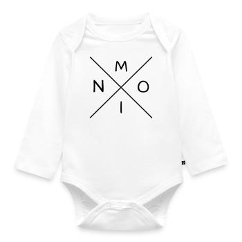 Hello - Organic Longsleeve Baby Bodysuit - white - Front