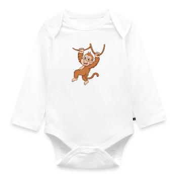 Singe de dessin animé - Body Bébé bio manches longues - blanc - Devant