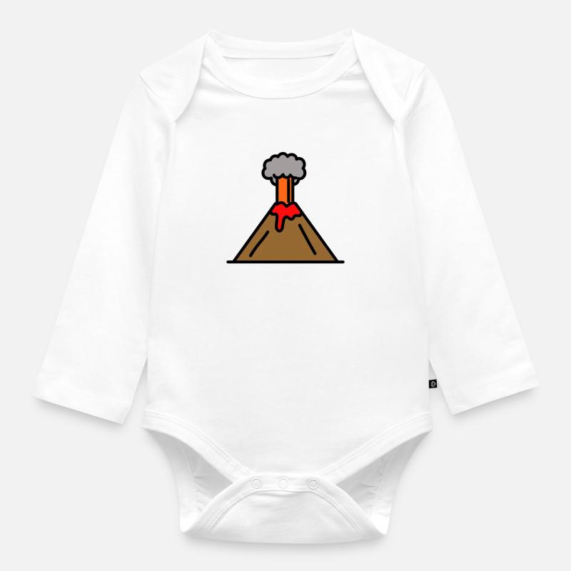 Vulkan - Baby Bio-Langarm-Body - Weiß