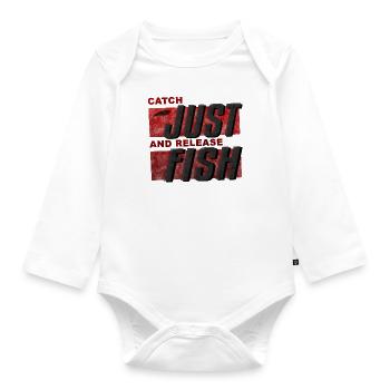 Just Fish - Predatory Fish Catch and Release - Organic Longsleeve Baby Bodysuit - white - Front