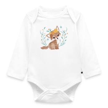 Small fox - Organic Longsleeve Baby Bodysuit - white - Front