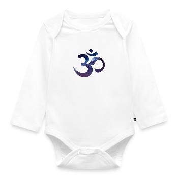 Om - Galaxy - Baby Bio-Langarm-Body - Weiß - Vorne
