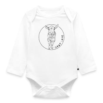 Goat Love - klein - Baby Bio-Langarm-Body - Weiß - Vorne