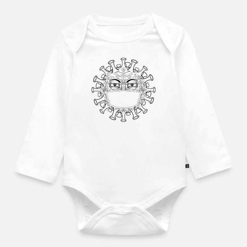coronavirus 2 - Body Bébé bio manches longues - blanc