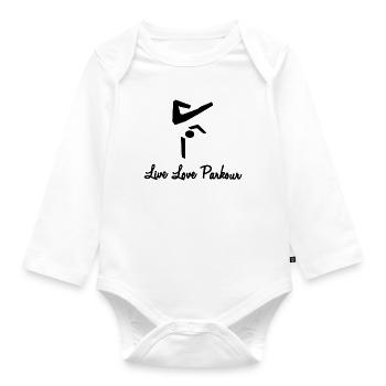 Black Live Love Parkour - Body Bébé bio manches longues - blanc - Devant