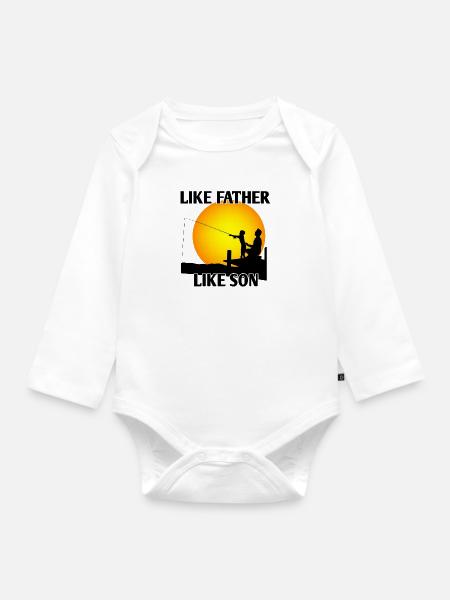 Vater und Sohn - Baby Bio-Langarm-Body - Weiß