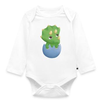 Tricetops mignons dans la coquille d’œuf - Body Bébé bio manches longues - blanc - Devant