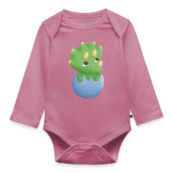 Süße Tricetops in Eierschale - Baby Bio-Langarm-Body - Mauve - Vorne