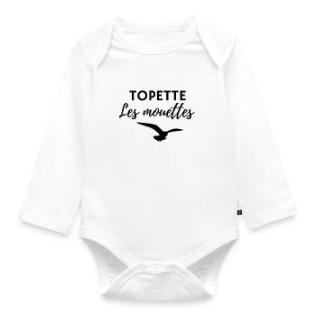 TOPETTE les mouettes - Body Bébé bio manches longues - blanc - Devant