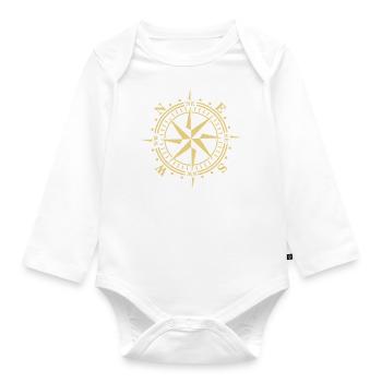 wind rose - Organic Longsleeve Baby Bodysuit - white - Front