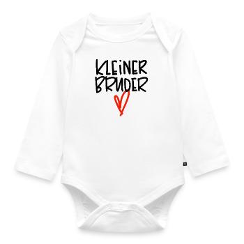 Kleiner Bruder - Baby Bio-Langarm-Body - Weiß - Vorne