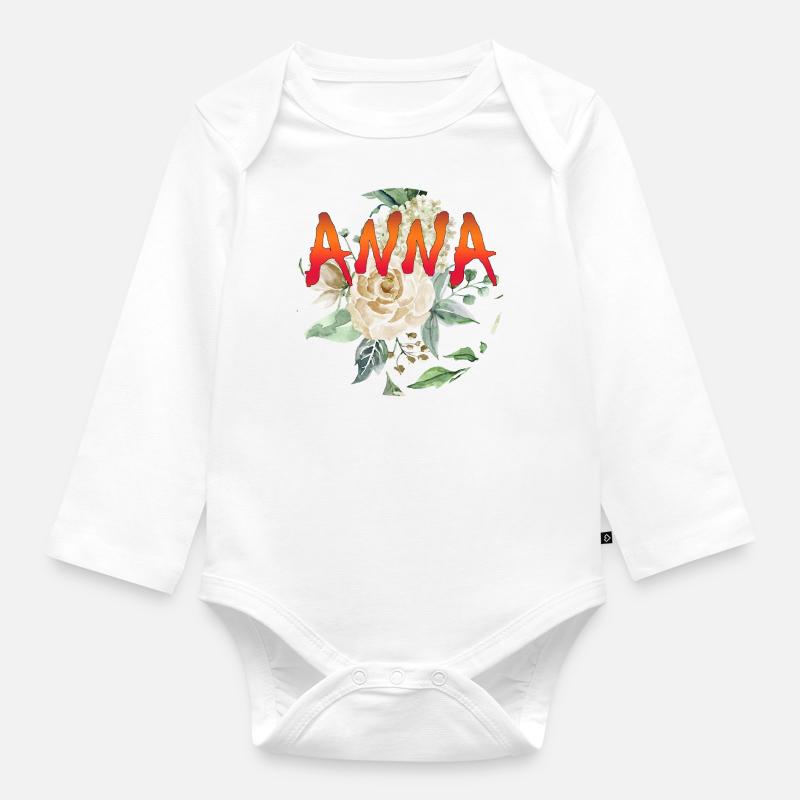 Anna - Baby Bio-Langarm-Body - Weiß
