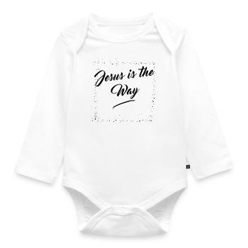 Jesus is the Way - Organic Longsleeve Baby Bodysuit - white - Front