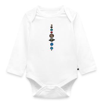 Planeten - Baby Bio-Langarm-Body - Weiß - Vorne