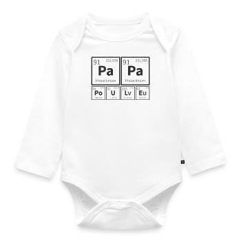 Papa Hen Chemiker Chemie Geschenke Vatertag - Baby Bio-Langarm-Body - Weiß - Vorne