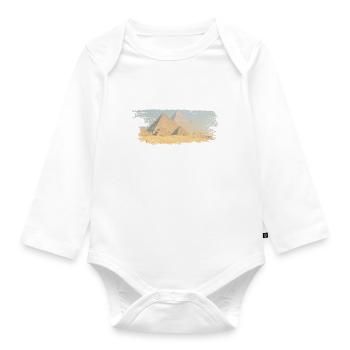 Paintbrush Pyramiden - Baby Bio-Langarm-Body - Weiß - Vorne