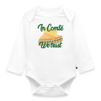 In Comté we trust - Organic Longsleeve Baby Bodysuit - white - Front