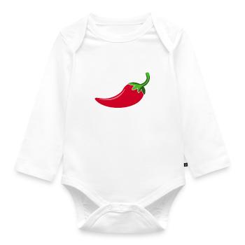 Spicy Chilly - Organic Longsleeve Baby Bodysuit - white - Front