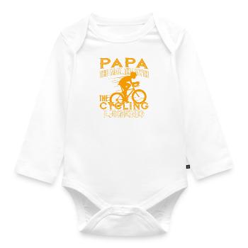 Papa The Man The Myth The Cycling Legend Cool - Body Bébé bio manches longues - blanc - Devant