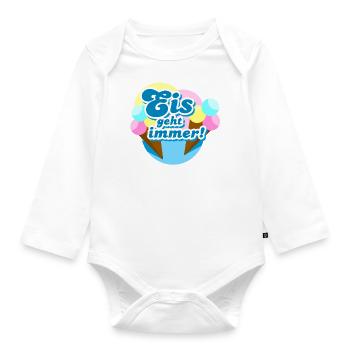 Eis geht immer! - Baby Bio-Langarm-Body - Weiß - Vorne
