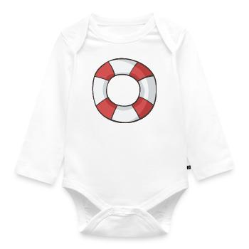 Rettungsring - Baby Bio-Langarm-Body - Weiß - Vorne