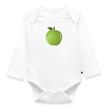 Apple - Organic Longsleeve Baby Bodysuit - white - Front