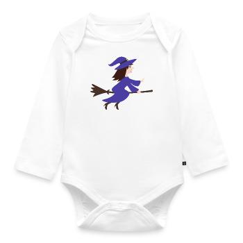 witch - Organic Longsleeve Baby Bodysuit - white - Front