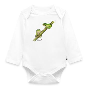Tree frog - Organic Longsleeve Baby Bodysuit - white - Front