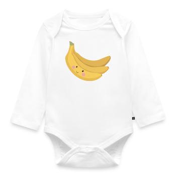 banana - Organic Longsleeve Baby Bodysuit - white - Front