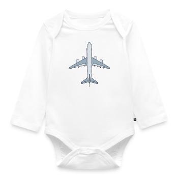 Avion - Body Bébé bio manches longues - blanc - Devant