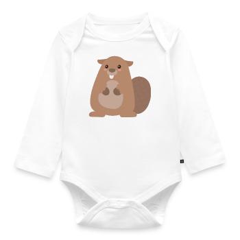 Biber - Baby Bio-Langarm-Body - Weiß - Vorne