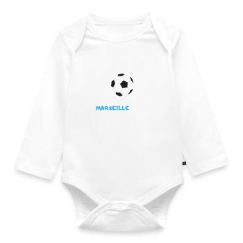 Je ne suis pas parfait mais je supporte Marseille - Body Bébé bio manches longues - blanc - Devant