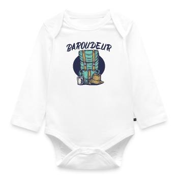 Backpacker und Backpacker Abenteuer Geschenke T-Shirt - Baby Bio-Langarm-Body - Weiß - Vorne