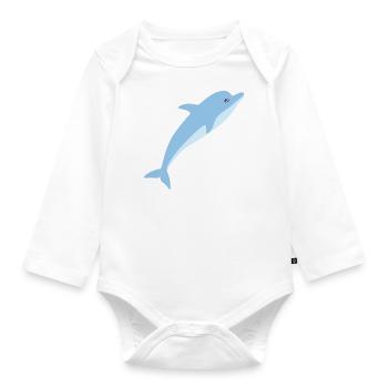 Delphin - Baby Bio-Langarm-Body - Weiß - Vorne