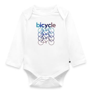 Vélo cycliste cycliste cycliste cycliste - Body Bébé bio manches longues - blanc - Devant