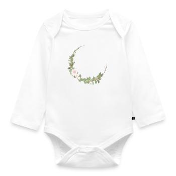 Couronne de Floraler avec fleurs - Body Bébé bio manches longues - blanc - Devant