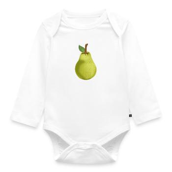 pear - Organic Longsleeve Baby Bodysuit - white - Front