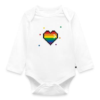 Pride Heart 90s - Baby Bio-Langarm-Body - Weiß - Vorne