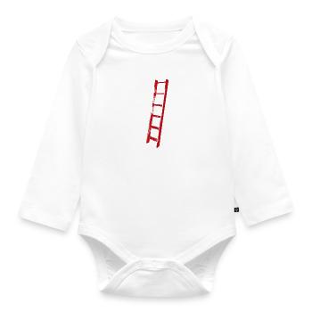 leiter rot Feuerwehrleiter - Baby Bio-Langarm-Body - Weiß - Vorne