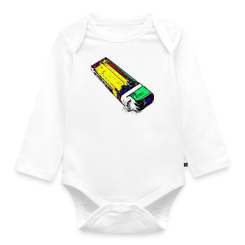 Colorful lighter - Organic Longsleeve Baby Bodysuit - white - Front