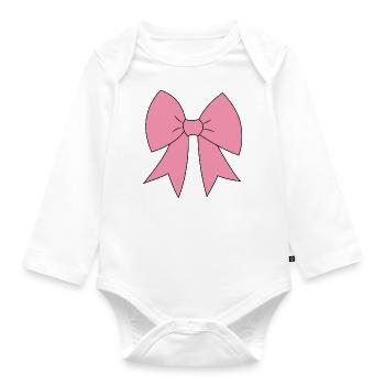 schleife - Baby Bio-Langarm-Body - Weiß - Vorne