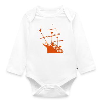 Schiff - Baby Bio-Langarm-Body - Weiß - Vorne