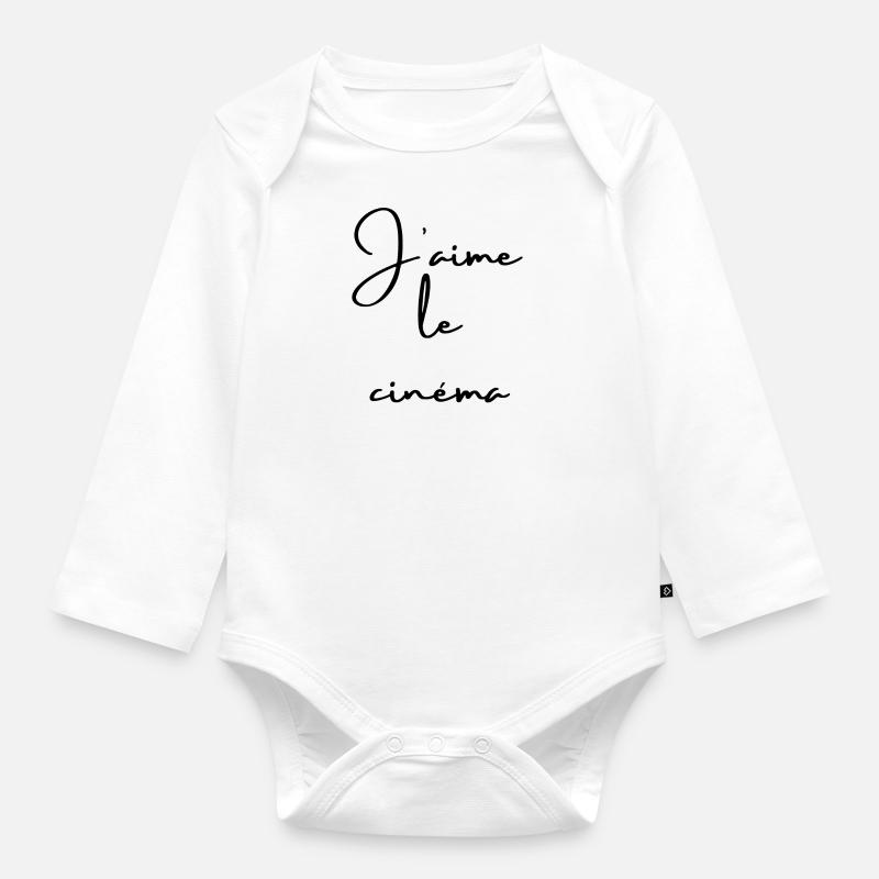 J'AIME LE CINÉMA - Body Bébé bio manches longues - blanc